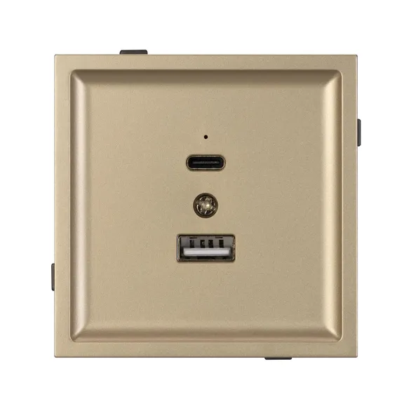 Механизм USB розетки SCT-TENDO-MUAC-SFPL-GD (5V, 3A, QC3) (Arlight, -)