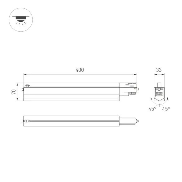 Светильник LGD-NEPTUN-4TR-L400-10W Warm3000 (BK, 100 deg, 230V) (Arlight, IP20 Металл, 5 лет)