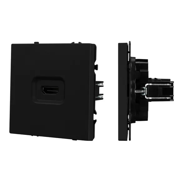 Механизм HDMI розетки SCT-NOBE-MHD1-SFPL-BK (Arlight, Черный оникс)