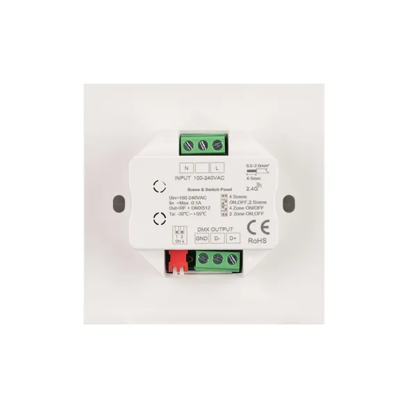 INTELLIGENT ARLIGHT Кнопочная панель SMART-DMX512-801-22-4G-4SC-DIM-IN White (230V, 2.4G) (IARL, IP20 Пластик, 5 лет)