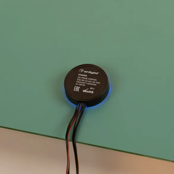 Диммер SR-PRIME-MIRROR-R35-BK (12-24V, 48-96W, PROXIMITY SENSOR) (Arlight, IP20 Пластик, 2 года)