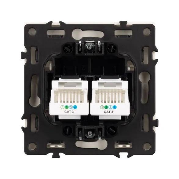 Механизм сдвоенной телефонной розетки SCT-NOBE-MTL2-SFPL-GD (RJ-11, 4C) (Arlight, Золотой песок)
