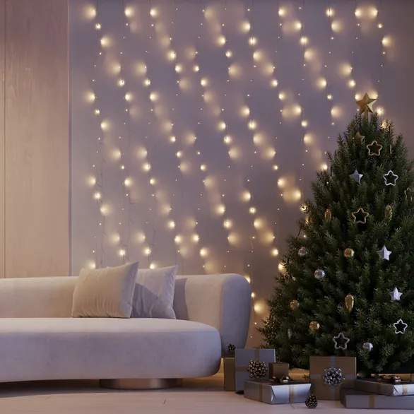 Светодиодная гирлянда ARD-CURTAIN-HOME-2000x2500-CLEAR-300LED Warm (230V, 12W) (Ardecoled, IP20)