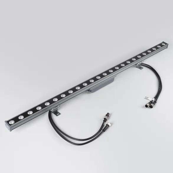 Светодиодный прожектор AR-LINE-1000M-24W-24V RGB (Grey, 30 deg, DMX512) (Arlight, Закрытый)