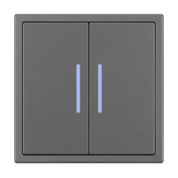 Механизм выключателя двухклавишный непроходной LED SWT-NOBE-MK02-SFPL-L-GR (230V, 10A) (Arlight, Серый базальт)