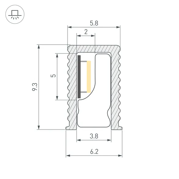Профиль SL-MINI-6-H9-2000 ANOD BLACK (Arlight, Алюминий)