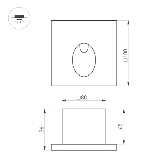 Светильник LT-TIE-S100-3W Warm3000 (GR, 45x70 deg, 230V) (Arlight, IP65 Бетон, 3 года)