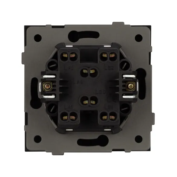 Механизм выключателя двухклавишный проходной SWT-TENDO-MKP2-SFPL-BK (230V, 10A) (Arlight, -)