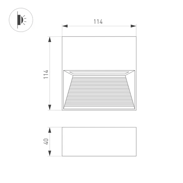 Светильник LGD-RIBONIK-S114x114-5W Warm3000 (Черный, 50 deg, 230V) (Arlight, IP65 Металл, 5 лет)