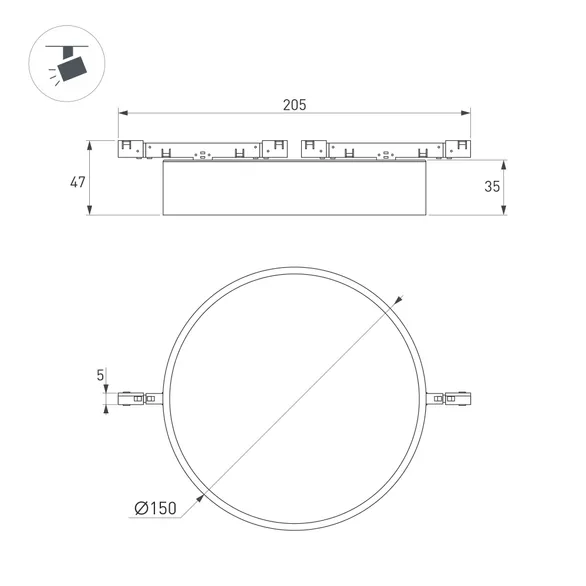 Светильник MAG-MICROCOSM-RONDO-R150-15W Day4000 (BK, 90 deg, 24V) (Arlight, IP20 Металл, 5 лет)