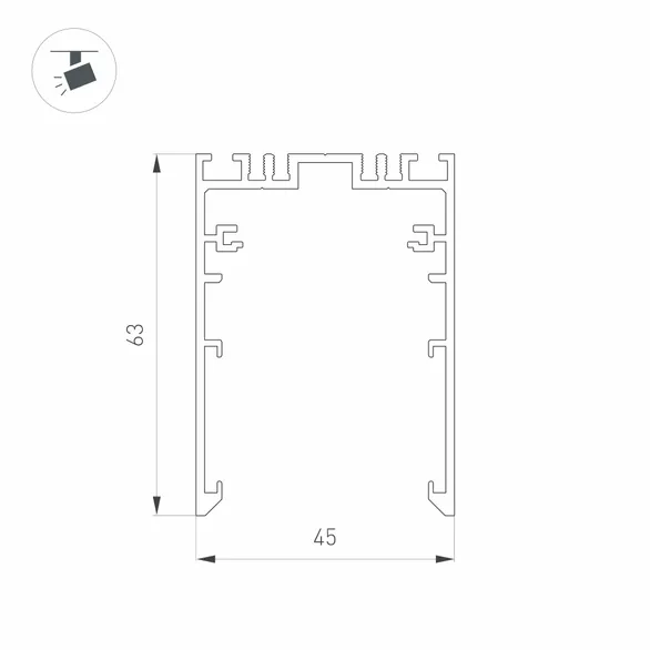 Трек MAG-TRACK-4563-3000 (WH, 5LN) (Arlight, IP20 Металл, 5 лет)