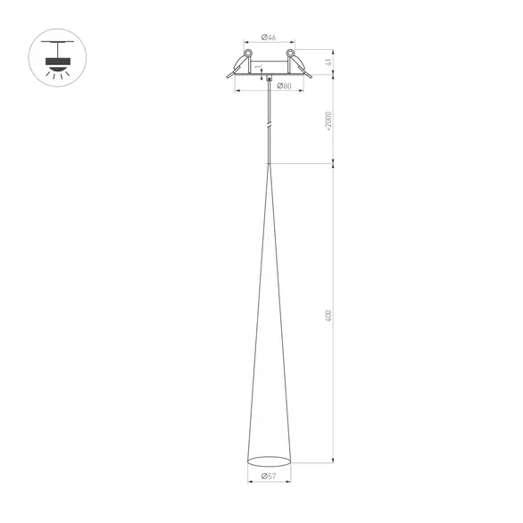 Светильник SP-STIRIA-L400-R57-5W Warm2700 (BG, 36 deg, 230V) (Arlight, IP20 Металл, 3 года)