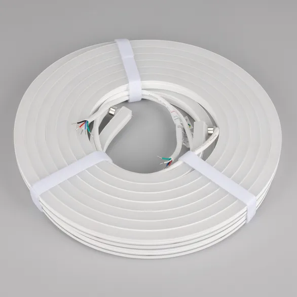 Светодиодная лента герметичная MOONLIGHT-PRO-SIDE-X336-12x17mm 24V RGBW-Day (12 W/m, IP67, 10m, wire x2) (Arlight, Вывод боковой, 5 лет)