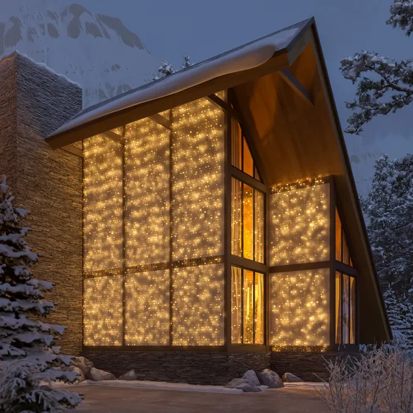 Светодиодная гирлянда ARD-CURTAIN-CLASSIC-2000x9000-CLEAR-2200LED-WATERFALL Warm (230V, 180W) (Ardecoled, IP65)