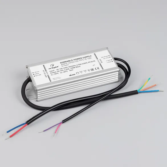 Блок питания ARPV-UH24150-PFC-0-10V (24V, 6.3A, 150W) (Arlight, IP67 Металл, 7 лет)