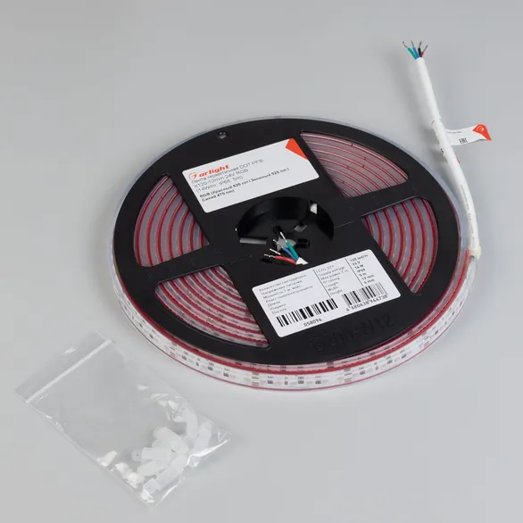 Светодиодная лента герметичная DOT-PFS-X120-12mm 24V RGB (14 W/m, IP68, 5m) (Arlight, 5 лет)