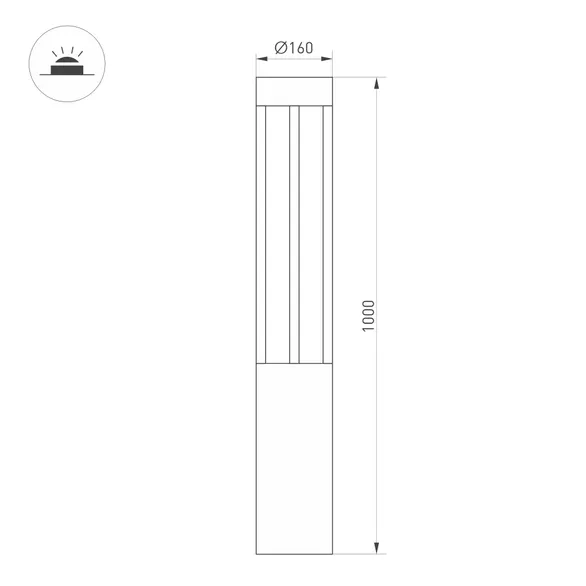 Светильник LGD-CASTELLO-BOLL-H1000-20W Day4000-MIX (GR, 80 deg, 230V) (Arlight, IP65 Металл, 5 лет)