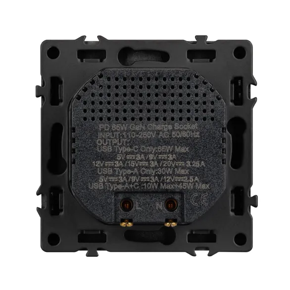 Механизм розетки с быстрой USB зарядкой SCT-NOBE-MUAC-SFPL-FC-GR (65W, QC3) (Arlight, -)