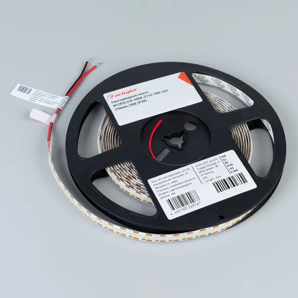 Светодиодная лента MICROLED-5000-2110-700-24V White6000 (10mm, 10W, IP20) (Arlight, -)