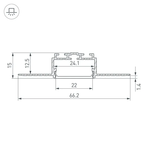 Профиль PLS-LOCK-H15-F-HIDE-2000 (Arlight, Алюминий)