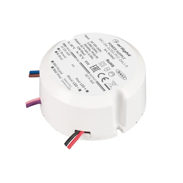 Блок питания ARJ-SN-34350-PFC-DALI-R (12W, 9-34V, 0.35A) (Arlight, IP20 Пластик, 3 года)