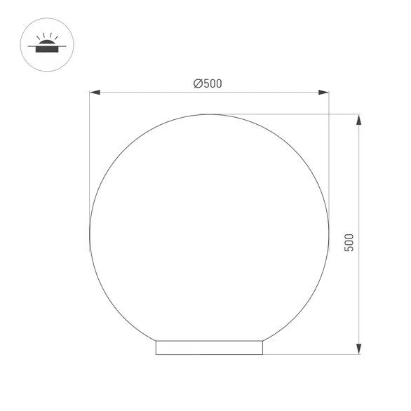 Светильник KT-GLOBE-R500-15W Warm3000 (DG, 275 deg, 24V) (Arlight, IP65 Металл, 3 года)