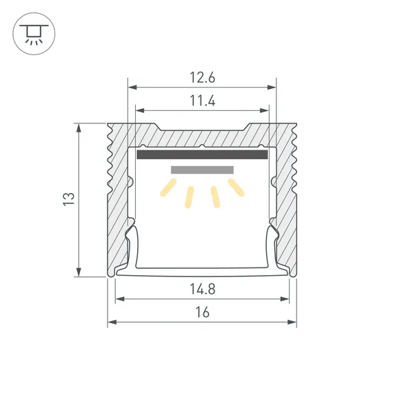Профиль SL-SLIM-H13M-2000 BLACK (BY) (Arlight, Алюминий)