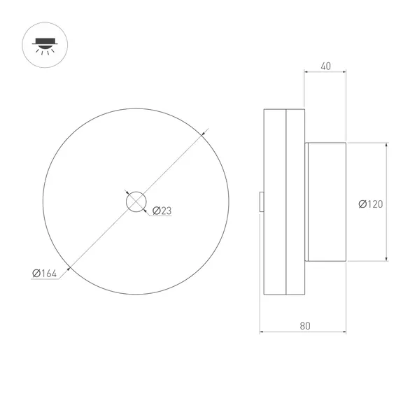 Светильник SP-MENTA-WALL-R165-12W Warm2700 (BK, 130 deg, 230V) (Arlight, IP20, Мрамор, 5 лет)