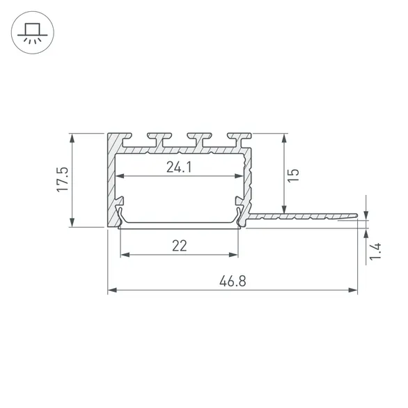 Профиль PLS-F-HIDE-EDGE-2000 (Arlight, Алюминий)