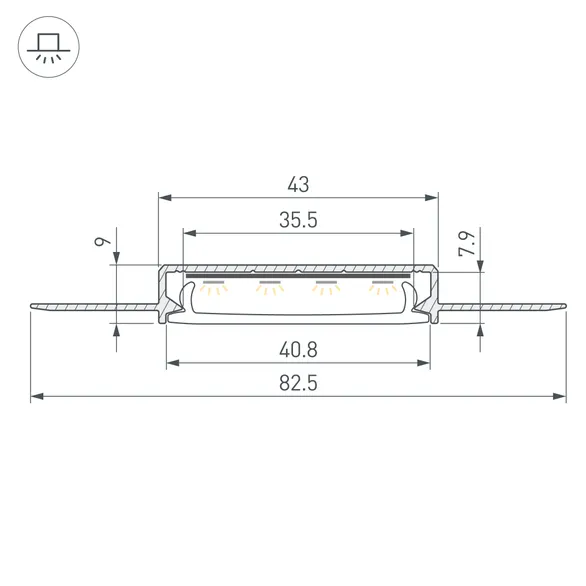 Профиль SL-LINIA40-FANTOM-2000 ANOD (Arlight, Алюминий)