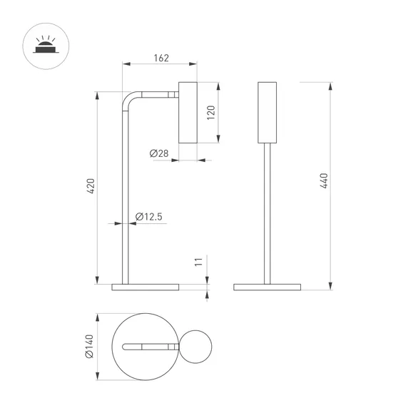 Светильник SP-VERDI-TAB-3W Warm3000 (WH, 20 deg, 230V) (Arlight, IP20 Металл, 3 года)