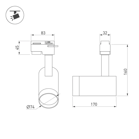 Светильник LGD-GERA-4TR-R55-10W Day4000 (BK, 24 deg, 230V) (Arlight, IP20 Металл, 5 лет)