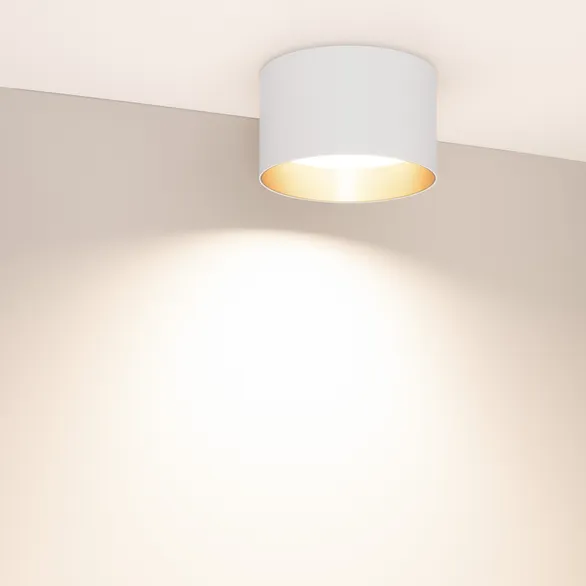 Светильник SP-BISCOTTO-R140-15W Warm3300-MIX (WH-GD, 80 deg, 230V) (Arlight, IP54 Металл, 5 лет)