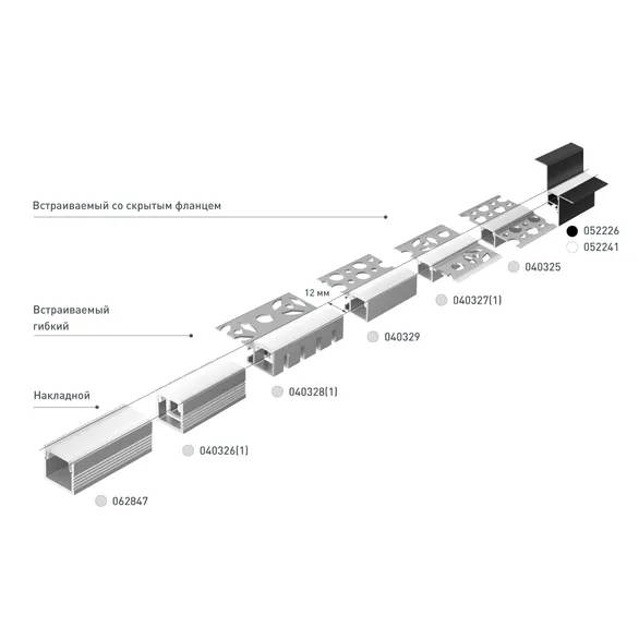 Профиль СEIL-S12-SHADOW-20-SIDE-3000 WHITE (Arlight, Алюминий)