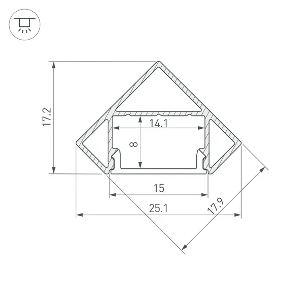 Профиль SL-KANT-H18-2000 BLACK (Arlight, Алюминий)
