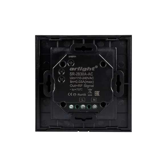 Панель Sens SR-2830A-RF-IN Black (220V,DIM,4 зоны) (Arlight, IP20 Пластик, 3 года)