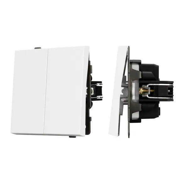 Механизм выключателя двухклавишный непроходной SWT-TENDO-MK02-PL-WH (230V, 10A) (Arlight, -)
