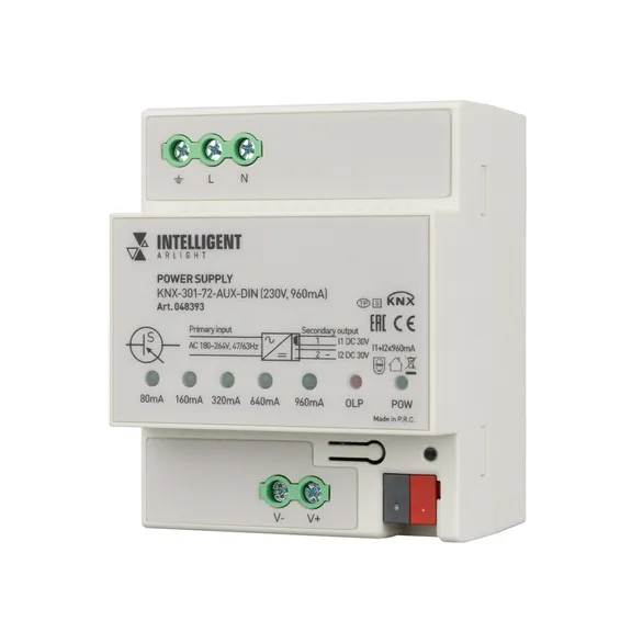 INTELLIGENT ARLIGHT Блок питания шины KNX-301-72-AUX-DIN (230V, 960mA) (IARL, IP20 Пластик, 2 года)