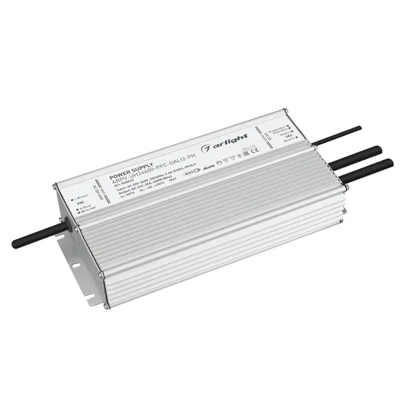 Блок питания ARPV-UH24600-PFC-DALI2-PH (24V, 25A, 600W) (Arlight, IP67 Металл, 7 лет)