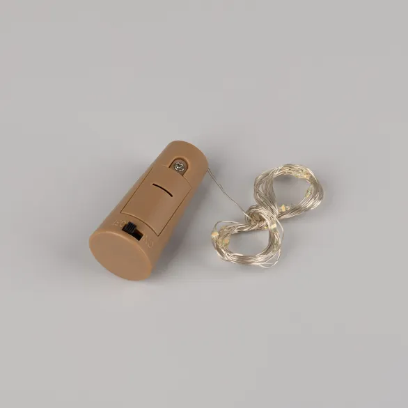 Светодиодная гирлянда ARD-DEW-HOME-2000-CLEAR-20LED-STD White6000 (1.5V, Battery Pack, Cork) (Ardecoled, IP20)