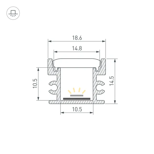 Профиль FLOOR18-H15-3000 ANOD (Arlight, Алюминий)
