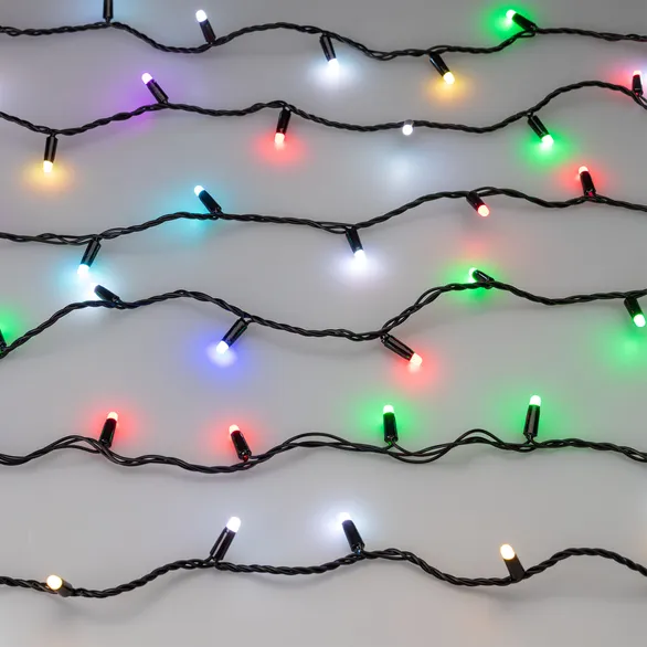 Светодиодная гирлянда ARD-STRING-CLASSIC-10000-BLACK-100LED-MILK-SYNC RGB (230V, 6.5W) (Ardecoled, IP65)