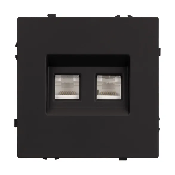 Механизм сдвоенной компьютерной розетки SCT-NOBE-MPC2-SFPL-BK (RJ-45, CAT6) (Arlight, -)