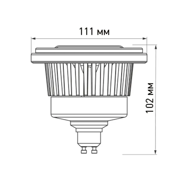 Лампа AR111-FORT-GU10-15W-DIM Warm3000 (Reflector, 24 deg, 230V) (Arlight, Металл)