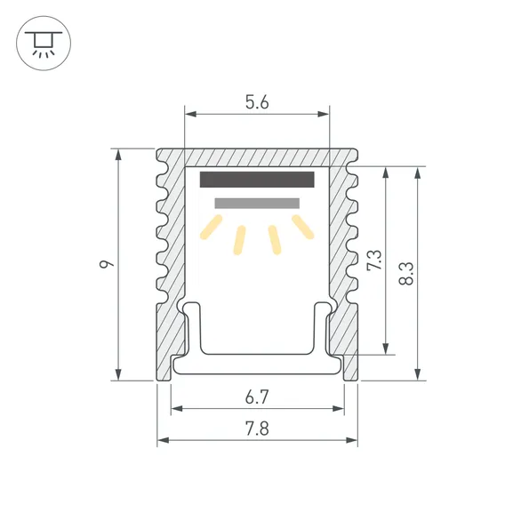 Профиль SL-MINI-8-2000 ANOD BLACK (Arlight, Алюминий)