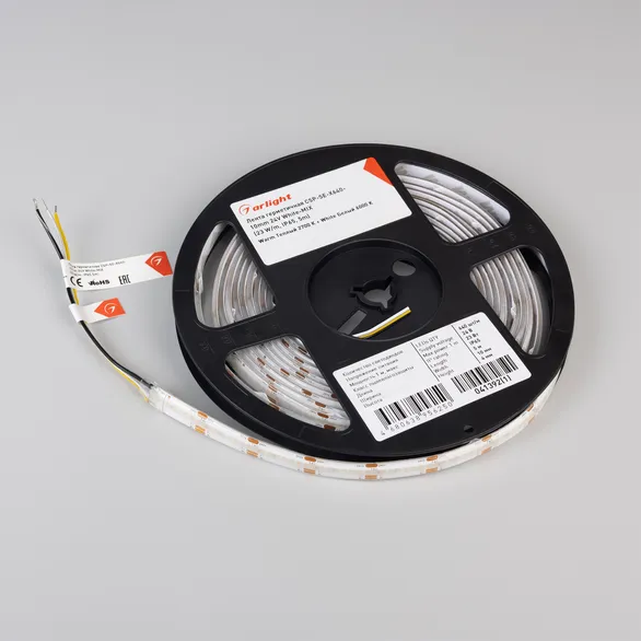 Светодиодная лента герметичная CSP-SE-X640-10mm 24V White-MIX (23 W/m, IP65, 5m) (Arlight, Изменяемая ЦТ)