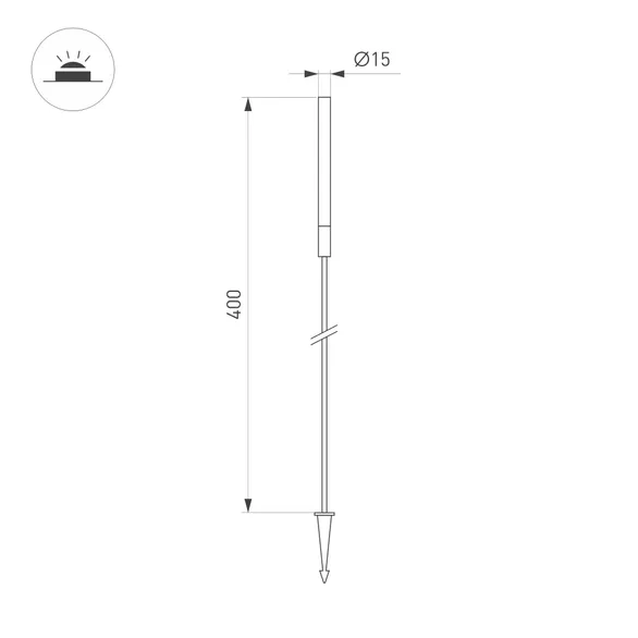 Светильник KT-CATALI-BOLL-H400-0.5W Warm3000 (BK, 160 deg, 24V) (Arlight, IP65 Металл, 3 года)