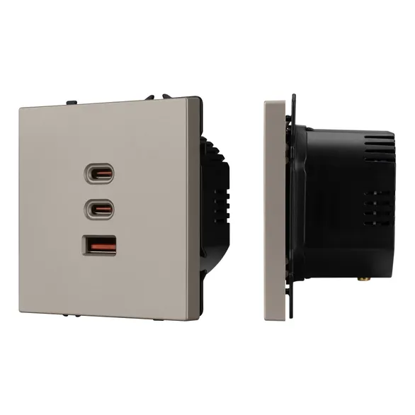 ARL NOBE USB Розетка тип А+С+С софт-тач кашемир SCT-MUACC-SFPL-FC-CA (65W, QC3) (Arlight, -)