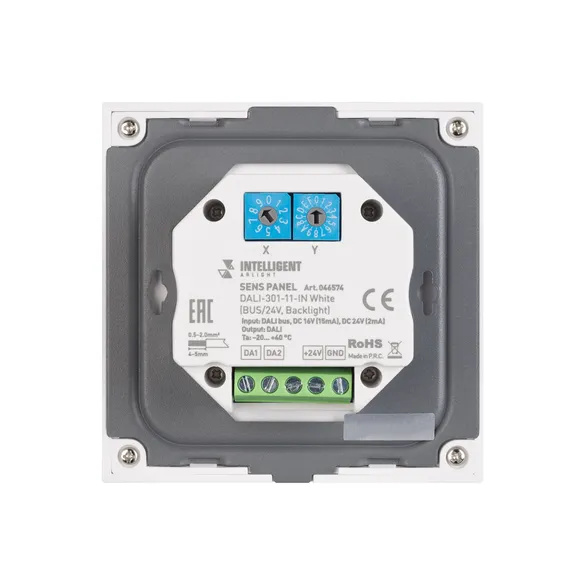 INTELLIGENT ARLIGHT Сенсорная панель DALI-301-11-IN White (BUS/24V, Backlight) (IARL, IP20 Пластик, 5 лет)