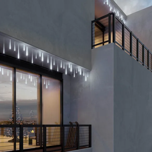 Светодиодная гирлянда ARD-ICEFALL-CLASSIC-D12-500-5PCS-CLEAR-72LED-LIVE WHITE (230V, 6W) (Ardecoled, IP65)